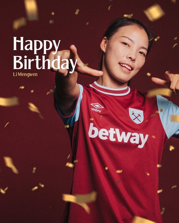 李夢雯30歲生日，西漢姆聯女足發布海報送上生日祝福
